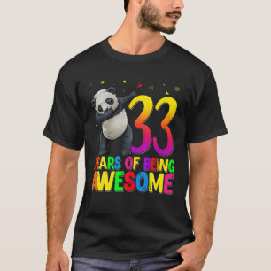 33 Years Old Birthday Panda Dabbing 33Rd Birthday T-Shirt