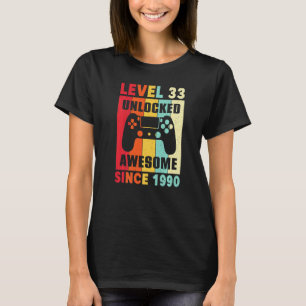 33 Years Old Gift Awesome Since 1990 Women Men 33r T-Shirt