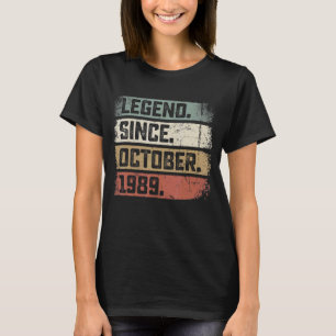 33 Years Old Legend Since October 1989 33rd Birth T-Shirt