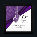 33rd  / 6th Amethyst Purple Anniversary Keepsake Gift Box<br><div class="desc">33rd / 6th Amethyst Purple Wedding Anniversary Keepsake Design Gift Box. ⭐This Product is 100% Customisable. Graphics and text can be deleted, moved, resized, changed around, rotated, etc... 99% of my designs in my store are done in layers. This makes it easy for you to resize and move the graphics...</div>