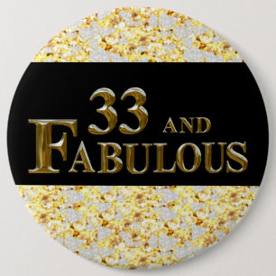 33rd  Birthday  6 Cm Round Badge