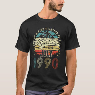 33rd Birthday Awesome Since July 1990 33 Years Ol T-Shirt