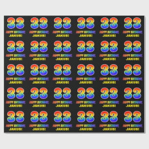 33rd Birthday: Bold, Fun, Simple, Rainbow 33 Wrapping Paper