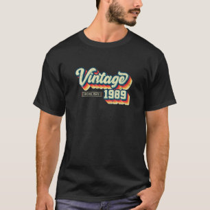33Rd Birthday Gifts Retro Vintage 1989 Original Pa T-Shirt