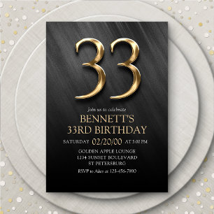 33rd Birthday Invitation