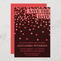 33rd birthday invitation Save the date Confetti