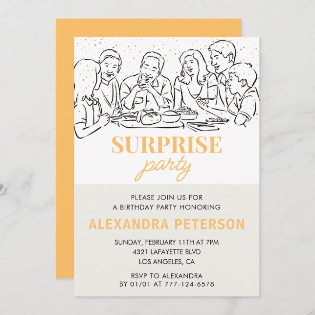 33rd birthday invitation Surprise party (Front/Back)