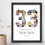 33rd Birthday Number 33 Custom Photo Collage Poster<br><div class="desc">Celebrate 33rd birthday with this personalised number 33 photo collage poster. This customisable gift is also perfect for wedding anniversary. It's a great way to display precious memories from your wedding and married life. The poster features a collage of photos capturing those special moments, and it can be customised with...</div>