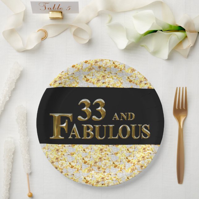 33rd  Birthday  Paper Plate (Wedding)