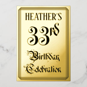 33rd Birthday Party — Elegant Script + Custom Name