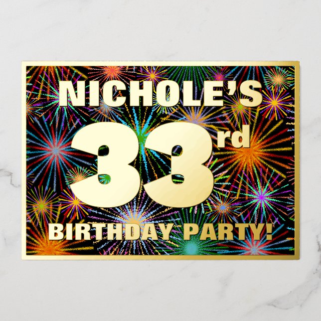 33rd Birthday Party — Fun, Colourful Fireworks Loo (Front)
