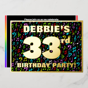 33rd Birthday Party — Fun, Colourful Music Symbols