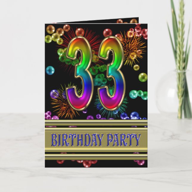 33rd Birthday party Invitation (Front)