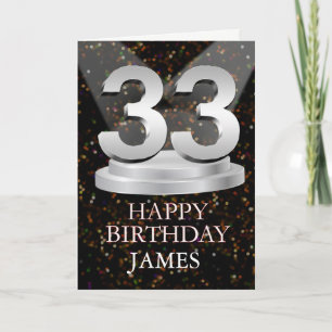 33rd Birthday Spotlights Add A Name Card