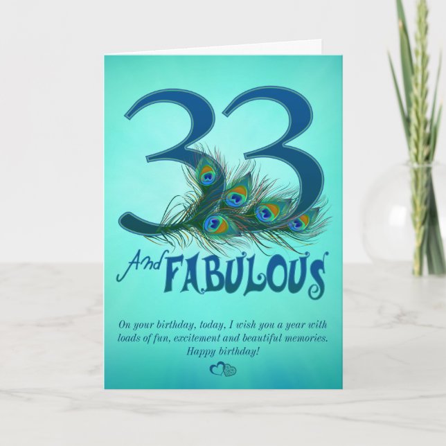 33rd Birthday template Cards (Front)