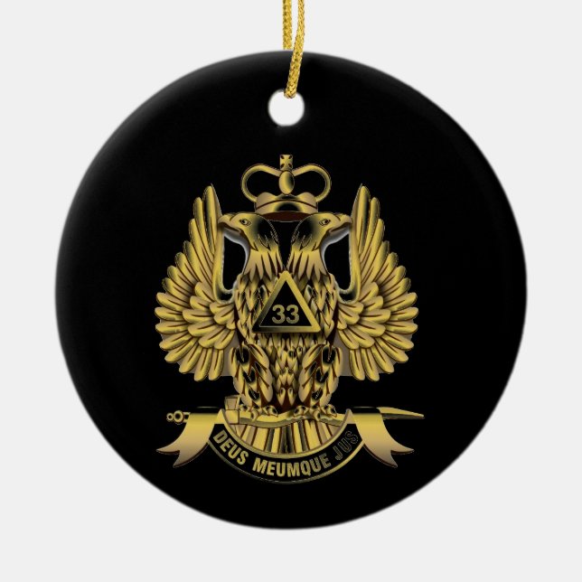 33rd DEGREE MASONS  Ceramic Tree Decoration (Front)