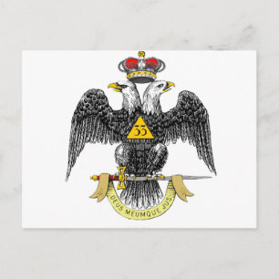 33rd Degree Scottish Rite Black Eagle Postcard