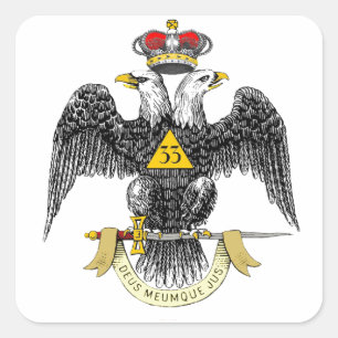 33rd Degree Scottish Rite Black Eagle Square Sticker