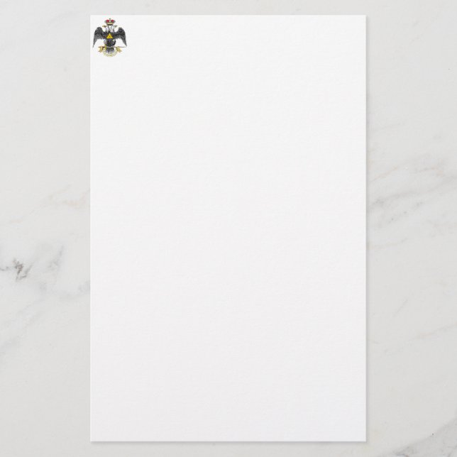 33rd Degree Scottish Rite Black Eagle Stationery (Front)
