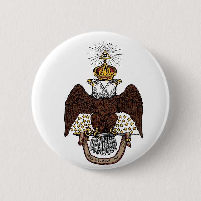 33rd Degree Scottish Rite Brown Eagle 6 Cm Round Badge (Front)