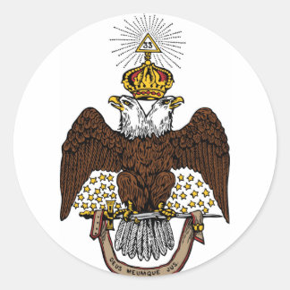 33rd Degree Scottish Rite Brown Eagle Classic Round Sticker