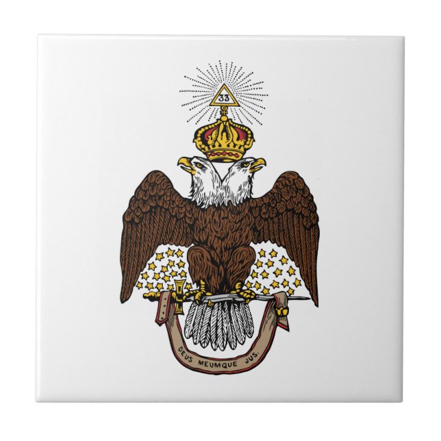 33rd Degree Scottish Rite Brown Eagle Tile (Front)