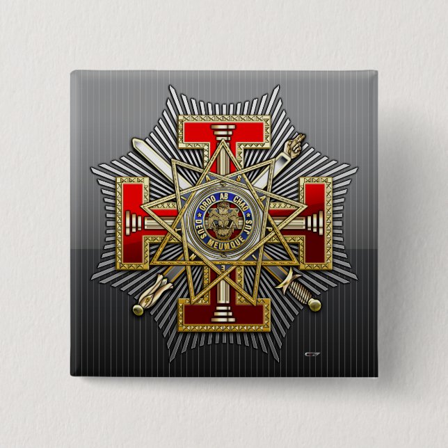 33rd Degree: Sovereign Grand Inspector General 15 Cm Square Badge (Front)