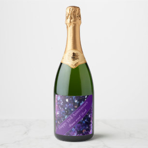 33rd Wedding Anniversary editable Sparkling Wine Label
