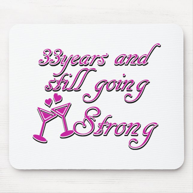 33rd wedding anniversary mouse pad (Front)