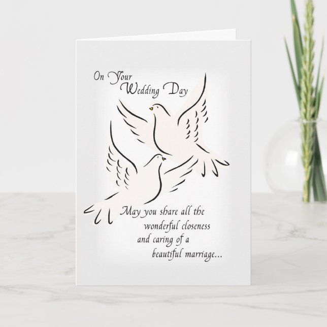 3427 Wedding Doves, Religious Card (Front)