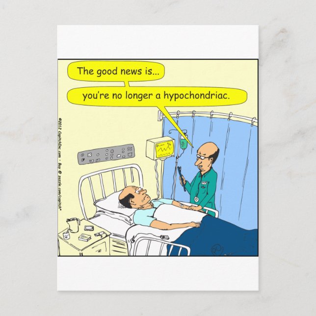 348 No longer a hypochondriac colour cartoon Postcard (Front)