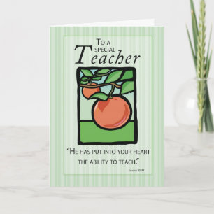 3495 Teacher Thank You, Apple Religious You Card
