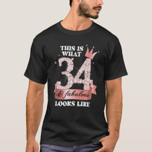 34 & Fabulous I Black Peach Party Group Candid Pho T-Shirt