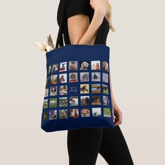34 PHOTO COLLAGE Tote - Can EDIT COLOR Bag (Close Up)