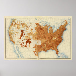 34 Proportion religious denominations 1890 Poster