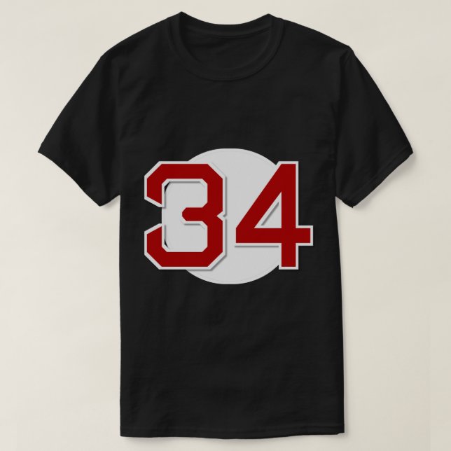 34 Retired Sticker T-Shirt (Design Front)
