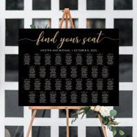 34 Tables Find Your Seat Black Seating Chart Plan