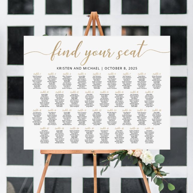 34 Tables Find Your Seat Seating Chart Plan (Creator Uploaded)