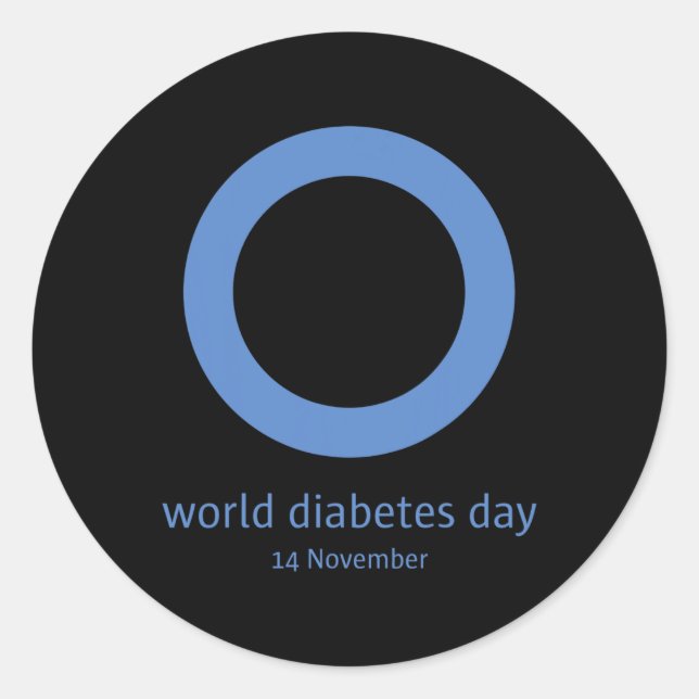 "World Diabetes Day " Diabetes Awareness  Classic Round Sticker (Front)