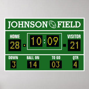 34" x 26" Personalised Football Scoreboard Poster