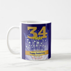 34 Year CUSTOM Recovery Anniversary Bold Numeral Coffee Mug