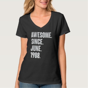 34 Year Old  34th Birthday  Awesome Since June 198 T-Shirt