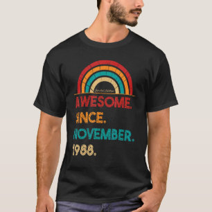 34 Year Old Awesome Since November 1988  34th Birt T-Shirt