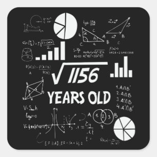 34 Year Old Bday Math Teacher 34th Birthday Gift Square Sticker