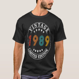 34 Year Old Retro Vintage 1989 34th Birthday T-Shirt