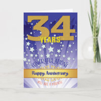 34 Year Recovery Anniversary Bold Numeral