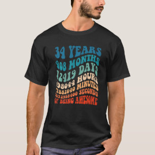 34 Years Old 34th Birthday Cool Vintage Retro 408 T-Shirt