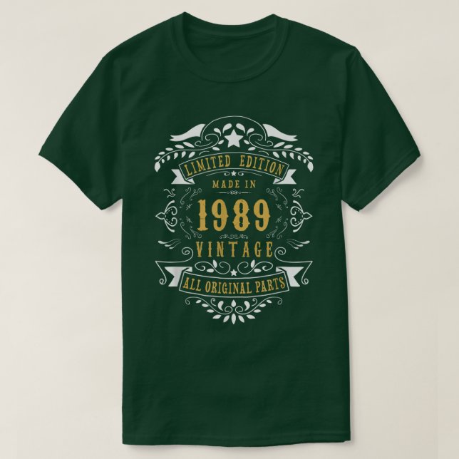 34 Years Old 34th Birthday Made Born in 1989 Men W T-Shirt (Design Front)