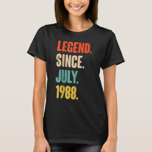 34 Years Old Legend Since July 1988 34th Birthday T-Shirt