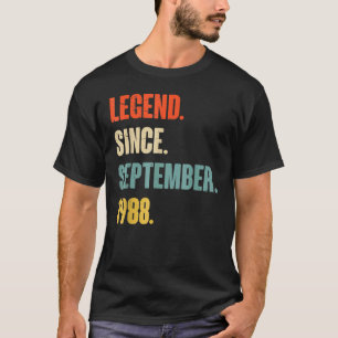 34 Years Old  Legend Since September 1988 34th Bir T-Shirt